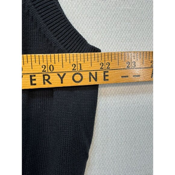 Croft & Barrow Mens Sleeveless V-Neck Sweater Vest L Black 100% Cotton - Picture 6 of 9